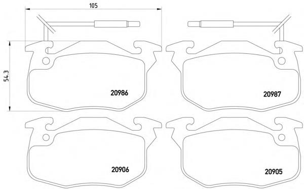 Compre 1617247680 Peugeot/Citroen Sapatas do freio dianteiras de disco