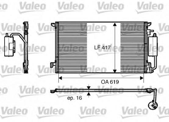 Radiador de aparelho de ar condicionado 1850095 Opel