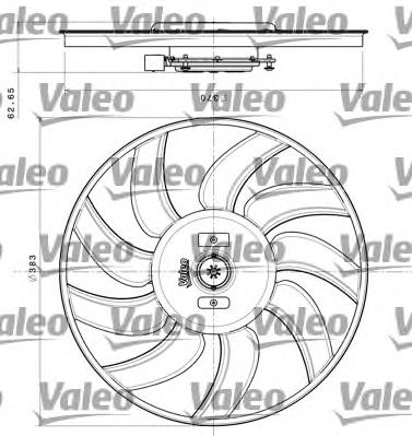 696350 VALEO Ventilador elétrico de esfriamento montado (motor + roda de aletas) esquerdo