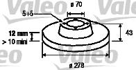 Disco do freio traseiro 51767378 Fiat/Alfa/Lancia
