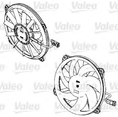 Ventilador elétrico de esfriamento montado (motor + roda de aletas) Dasis 168053N