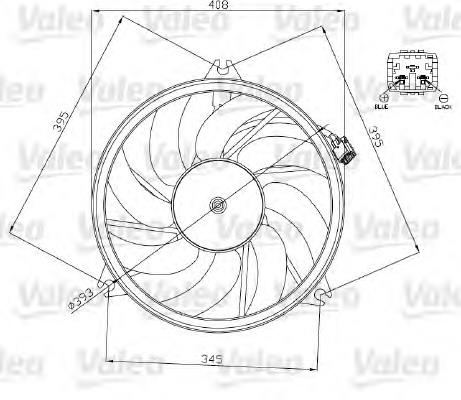 125480 Peugeot/Citroen Ventilador elétrico de esfriamento montado (motor + roda de aletas)