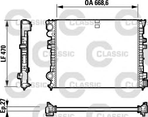Radiador de esfriamento de motor Magneti Marelli BM1027