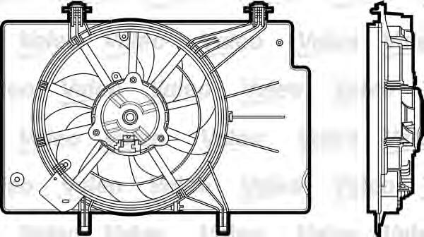 Compre 1525891 Ford Difusor do radiador de esfriamento, montado com motor e roda de aletas