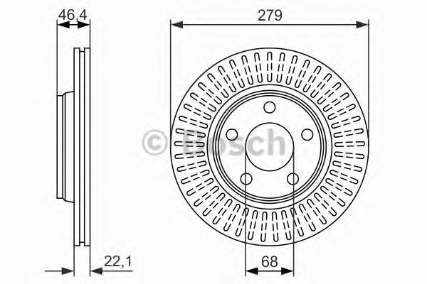 Disco do freio dianteiro 0986479916 Bosch