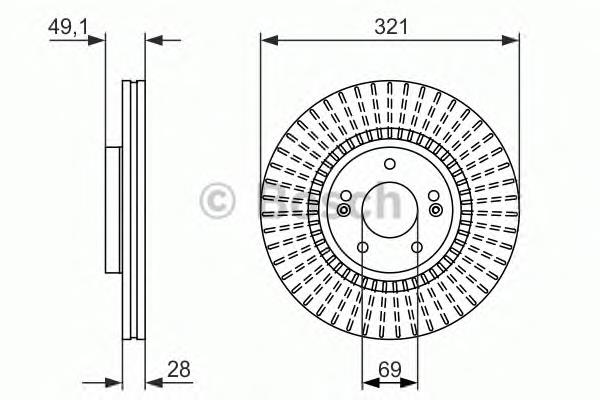 Compre 0986479786 Bosch Disco do freio dianteiro