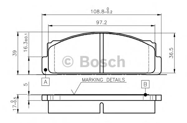 0986TB2002 Bosch Sapatas do freio dianteiras de disco