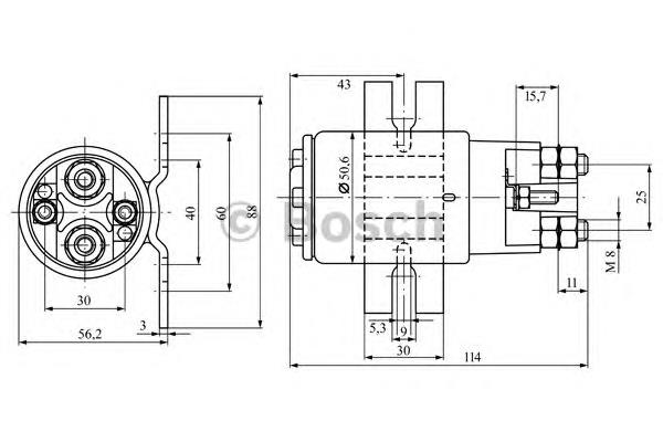 0333009017 Bosch Relê retrator do motor de arranco