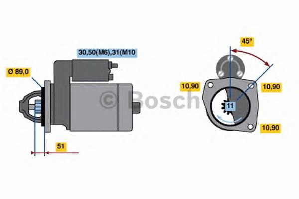 Motor de arranco 0986020190 Bosch