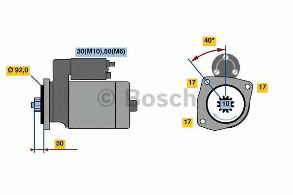Motor de arranco 0001261006 Bosch