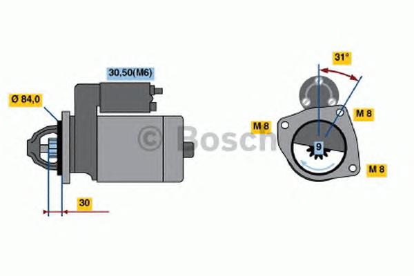 Motor de arranco 0001109306 Bosch
