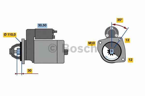 Motor de arranco 0001109344 Bosch