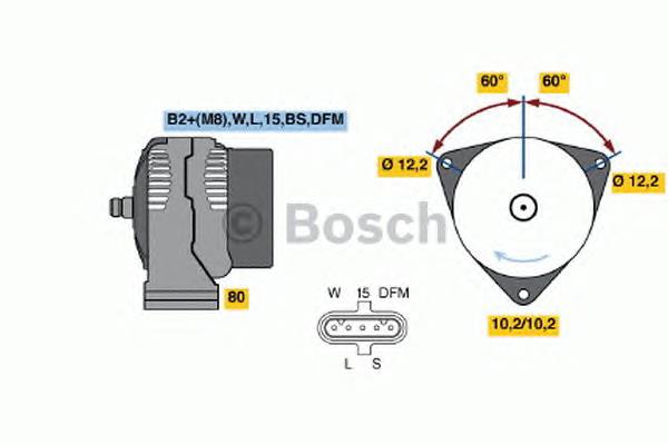 0986048100 Bosch Gerador