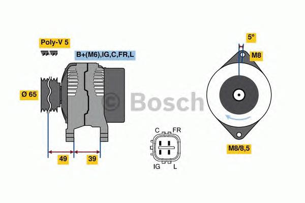 0986080570 Bosch Gerador