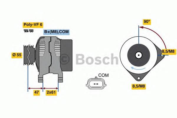 0986080710 Bosch Gerador