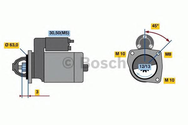 0986022800 Bosch Motor de arranco