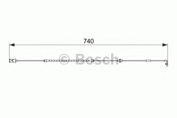 Sensor dianteiro de desgaste das sapatas do freio 1987474587 Bosch