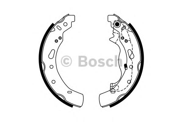 Compre 0986487767 Bosch Sapatas do freio traseiras de tambor