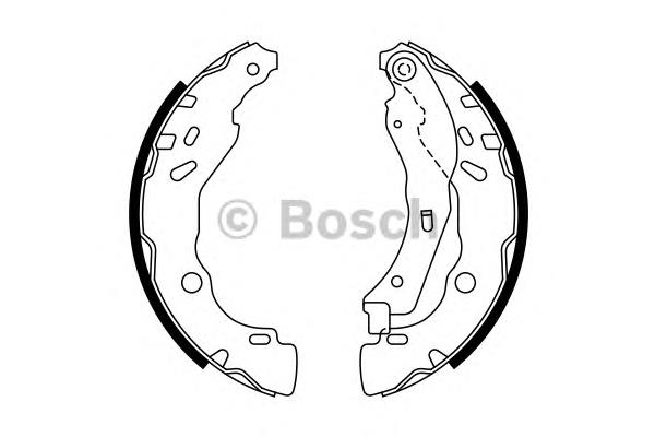 Sapatas do freio traseiras de tambor 0986487771 Bosch
