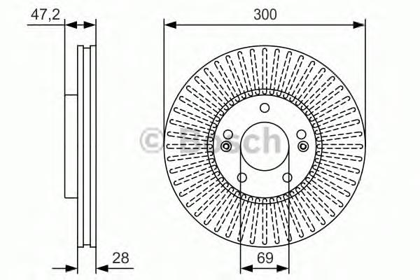 Disco do freio dianteiro 0986479S14 Bosch