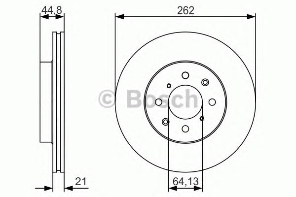 Disco do freio dianteiro 0986479R80 Bosch
