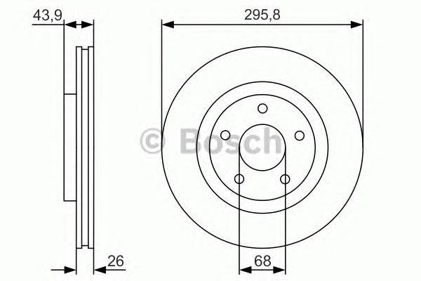 Disco do freio dianteiro 0986479R89 Bosch