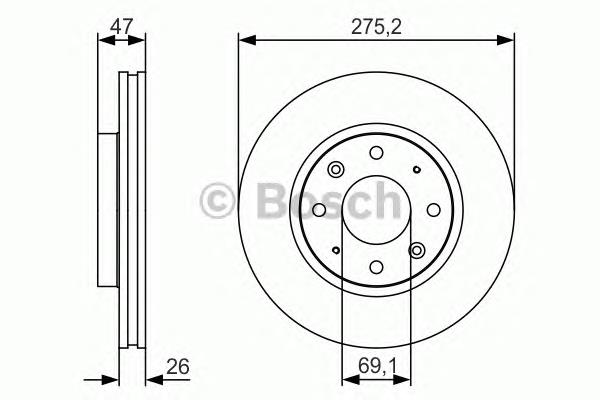 Disco do freio dianteiro DIK17C Japan Parts