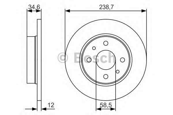 0986479R61 Bosch Disco do freio dianteiro