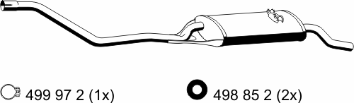 173097 Peugeot/Citroen Silenciador, parte traseira