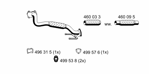 Tubo de admissão dianteiro (calças) do silenciador VAG 7M0253091AQ preço, a partir de 111,23 USD