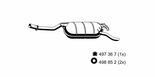 Compre A1244900315 Mercedes Silenciador, parte traseira