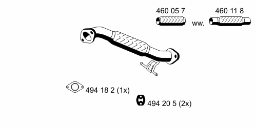 Silenciador, parte central 1677715 Ford