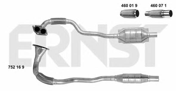 Tubo de admissão dianteiro (calças) do silenciador Opel 93173353