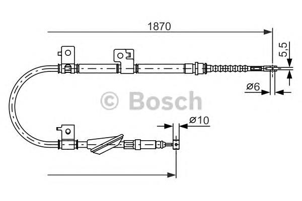 Cabo do freio de estacionamento traseiro esquerdo 1987477602 Bosch
