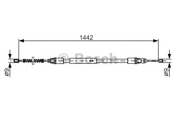9620911080 Peugeot/Citroen Cabo traseiro direito/esquerdo do freio de estacionamento