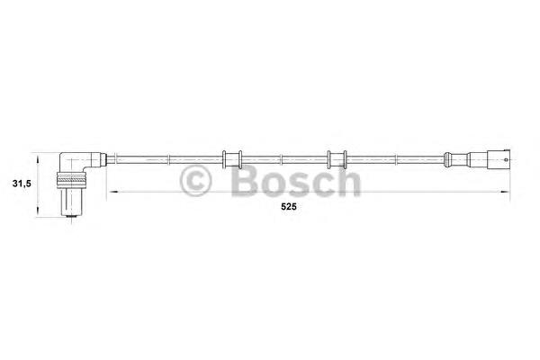 Sensor dianteiro de ABS 0265001206 Bosch