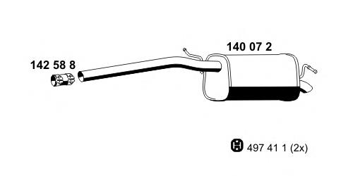 Silenciador, parte traseira VAG 2K0253609AC preço, a partir de 87,95 USD
