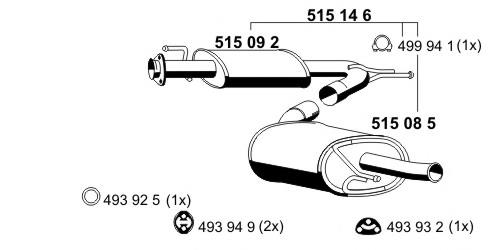 Compre 1355371080 Fiat/Alfa/Lancia Silenciador, parte traseira