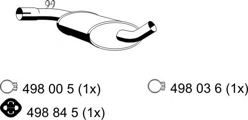 Compre 233421 Bosal Silenciador, parte central