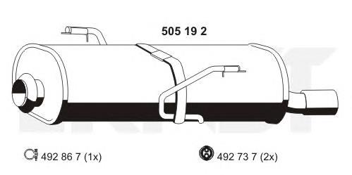 Silenciador, parte traseira Peugeot/Citroen 1726VS preço, a partir de 96,29 USD