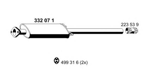 1379658 Ford Silenciador, parte central