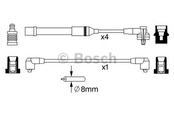 Fios de alta voltagem, kit 0986357051 Bosch
