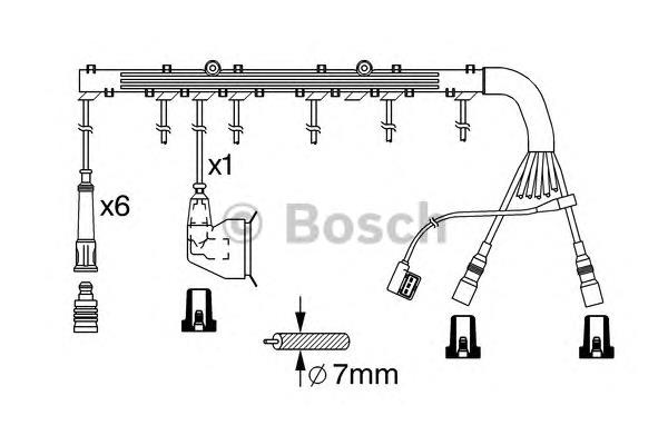 Fios de alta voltagem, kit 0986356362 Bosch