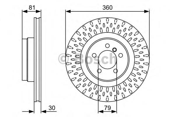 Disco do freio dianteiro SDB500193 Land Rover