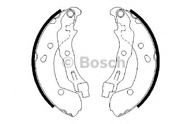 Sapatas do freio traseiras de tambor 0986487668 Bosch