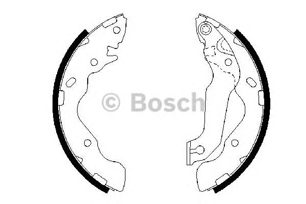 Sapatas do freio traseiras de tambor 0986487673 Bosch