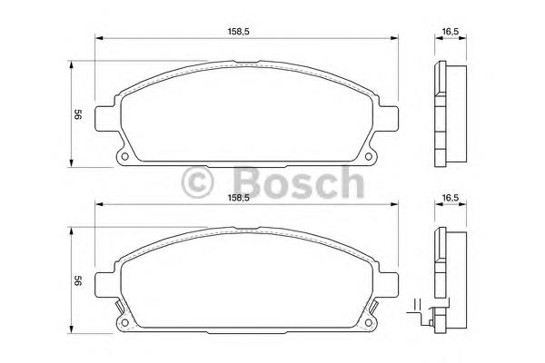 Sapatas do freio dianteiras de disco 0986424715 Bosch