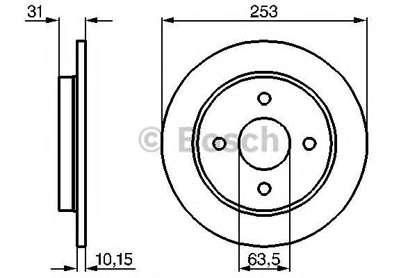 0986478344 Bosch Disco do freio traseiro