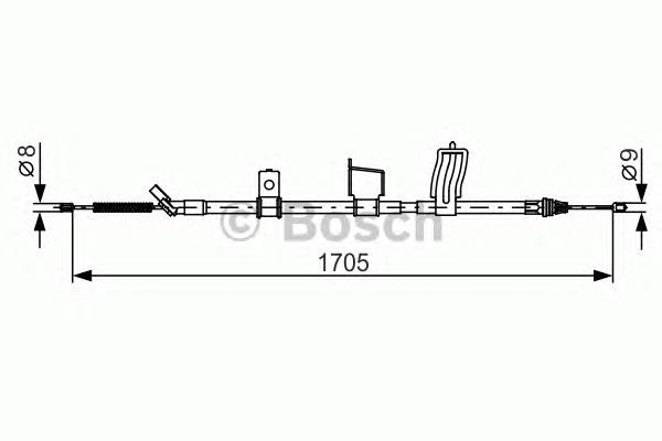 Cabo do freio de estacionamento traseiro direito BC178R Japan Parts