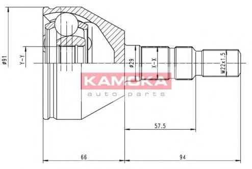 Junta homocinética externa dianteira 374968 Opel